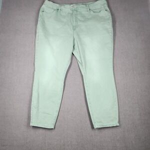 LC Lauren Conrad Pants Womens Size 20W Green Ankle Straight Crop Casual